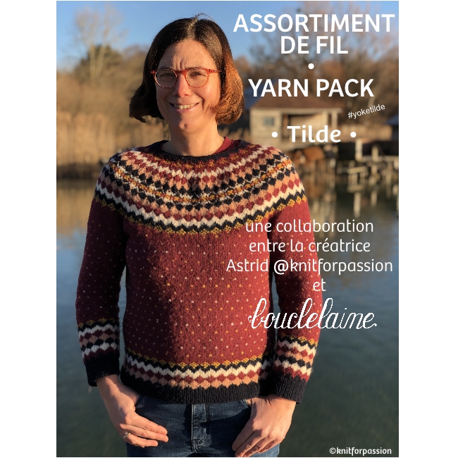 assortiment de fil • Tilde • yoke dessiné par Astrid @knitforpassion