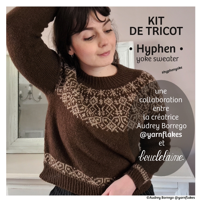 kit • Hyphen • pull dessiné par Audrey Borrego @yarnflakes