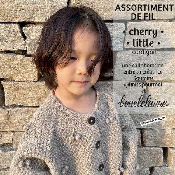 assortiment de fil • Cherry Little • cardigan dessiné par Soumine @knits.pourmoi