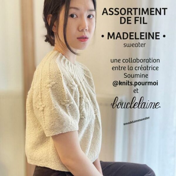 assortiment de fil • Madeleine • pull dessiné par Soumine @knits.pourmoi